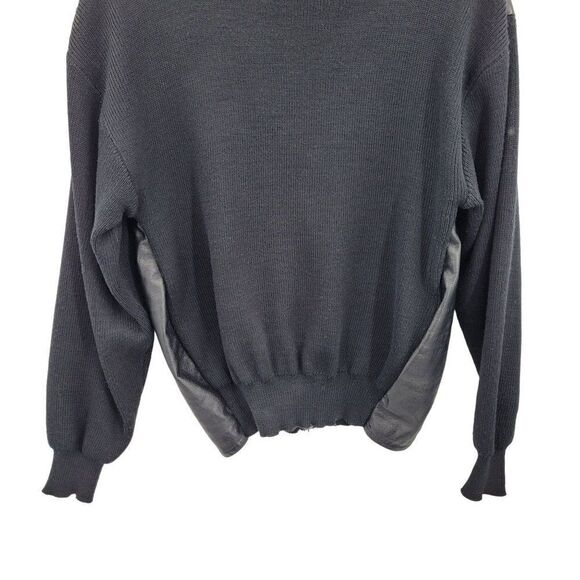 Mens Vintage 80s Leather Jacket Zip MJ Heart Beat Inlay Wool Black M Streetwear - Picture 11 of 14